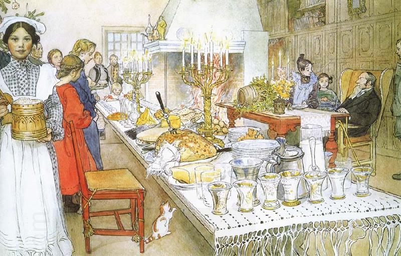 Carl Larsson Christmas Eve Banquet oil painting picture